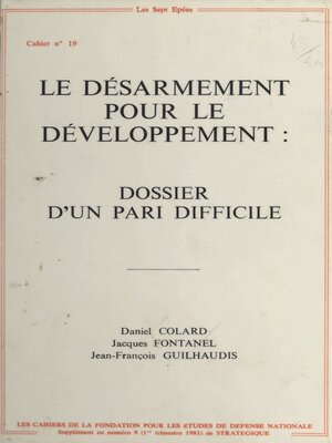 cover image of Le Désarmement pour le développement